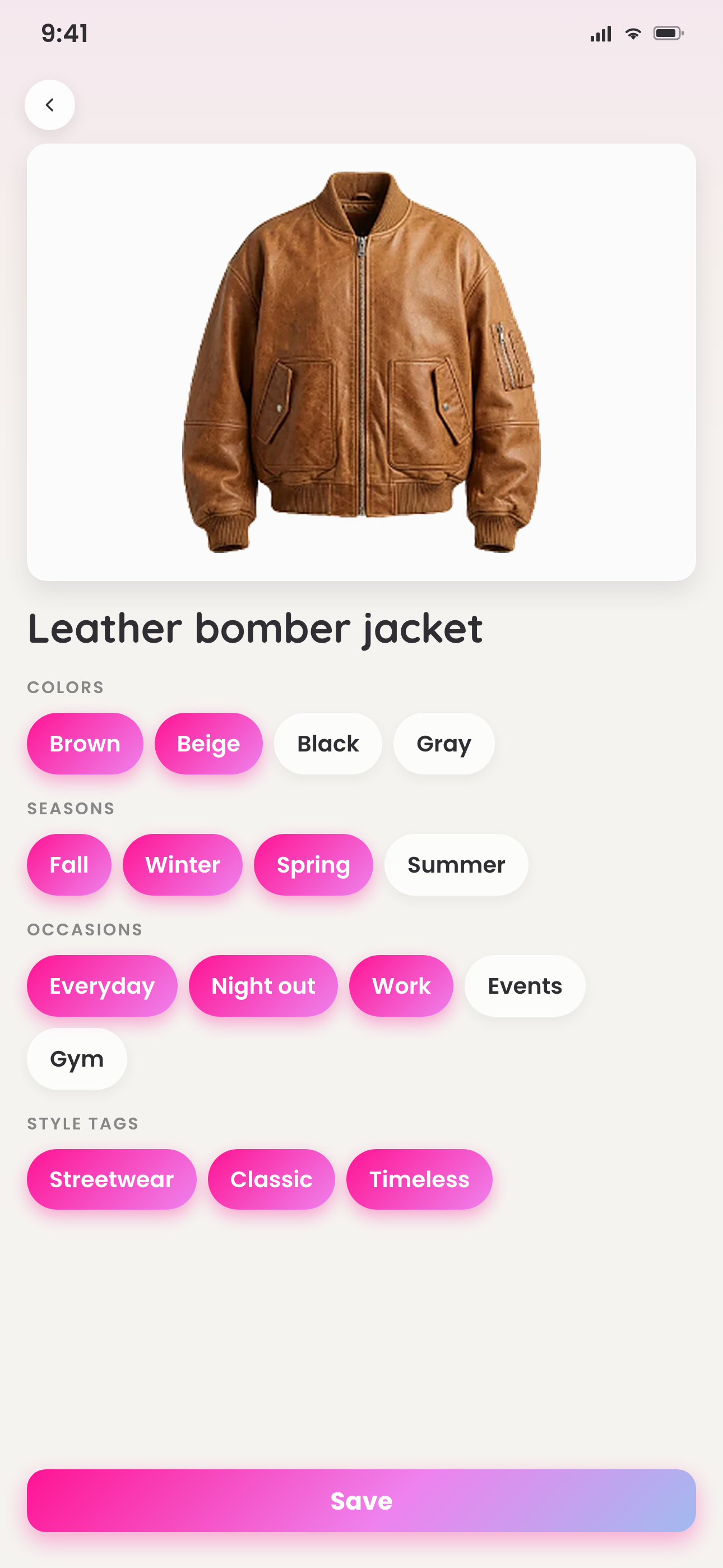 An item digitized and organized in dressup